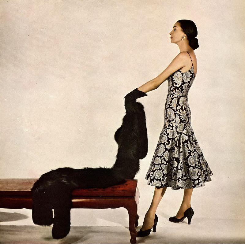 #52 Virginia Stewart is wearing a sundress by Joset Walker in the California desert near Yuma, May 1948