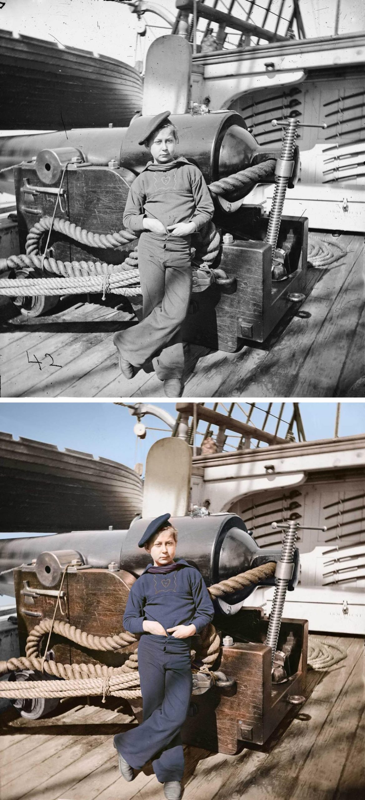 #17 Powder boy by gun of U.S.S. New Hampshire off the coast of Charleston, S.C., 1860.