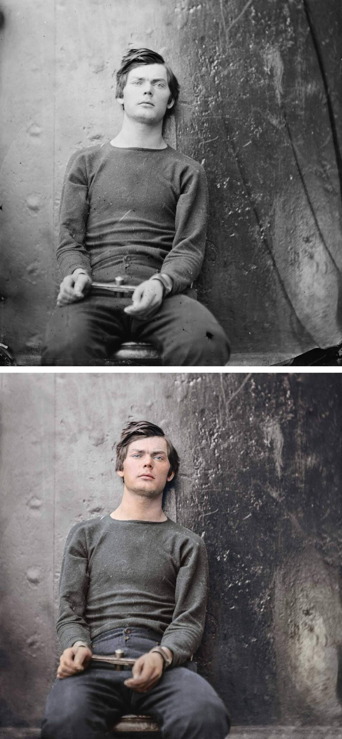 #19 Lewis Payne, a conspirator in the assassination of President Lincoln, in the Washington Navy Yard, April-July 1865.