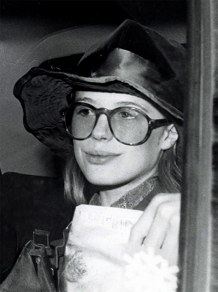 #1 Marianne Faithfull going to court the day after a drug raid at her and Mick Jagger’s residence at Cheyne Walk, May 1969.