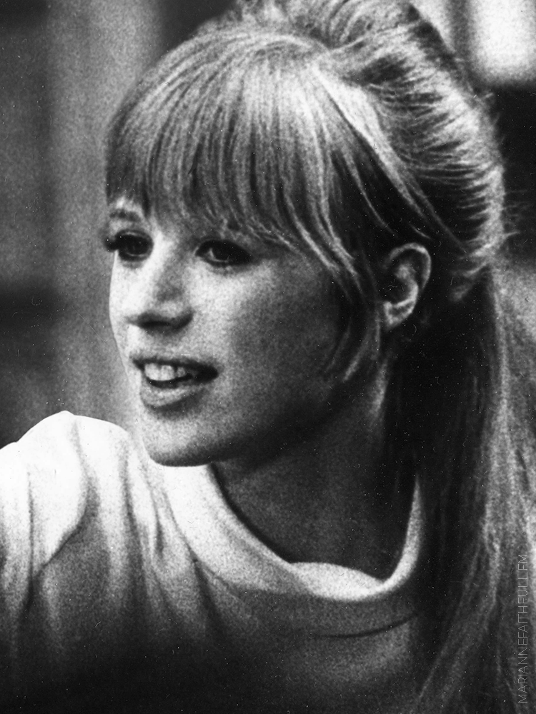 #19 Marianne Faithfull on the set of “The Girl On A Motorcycle”, 1967