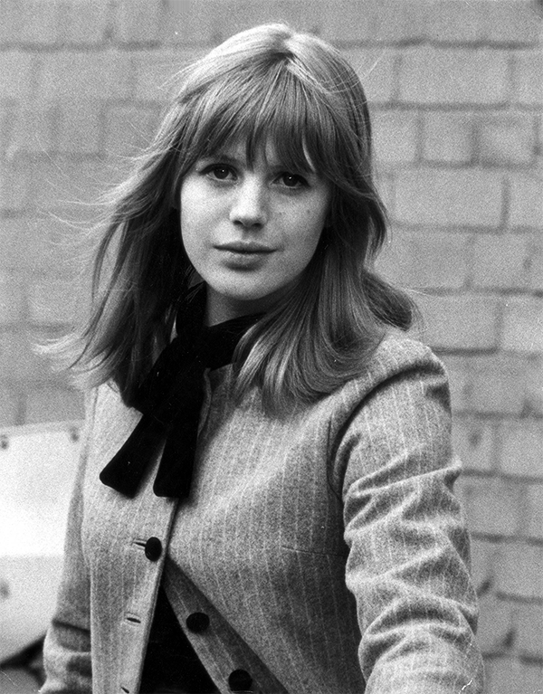 #54 18-year-old Marianne Faithfull photographed for an article in “The Daily Mail” reporting about her recent engagement to art student John Dunbar, 1965.