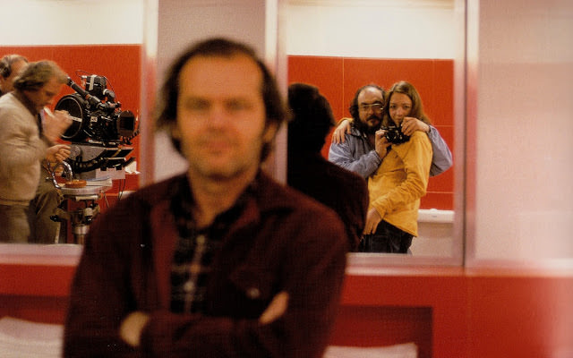 #3 A self portrait of Stanley Kubrick with his daughter, Jack Nicholson and the crew at the set of The Shining