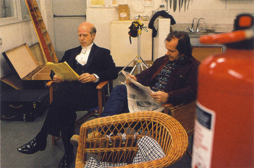 #22 Philip Stone (Delbert Grady) and Jack Nicholson between takes.