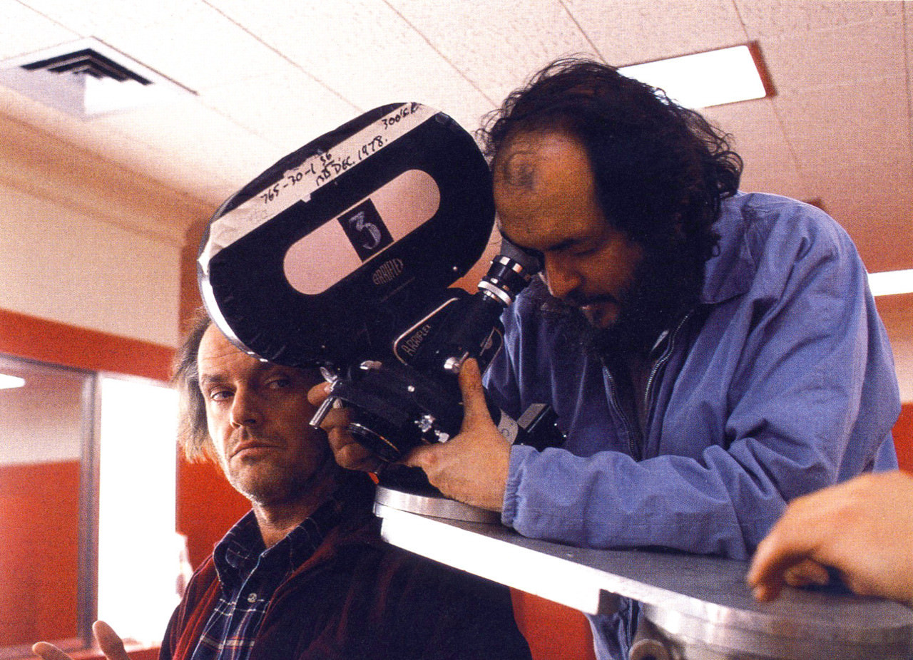 #25 Jack Nicholson and Stanley Kubrick on set.
