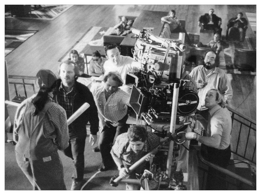 #26 Shelley Duvall, Jack Nicholson, and crew on set.