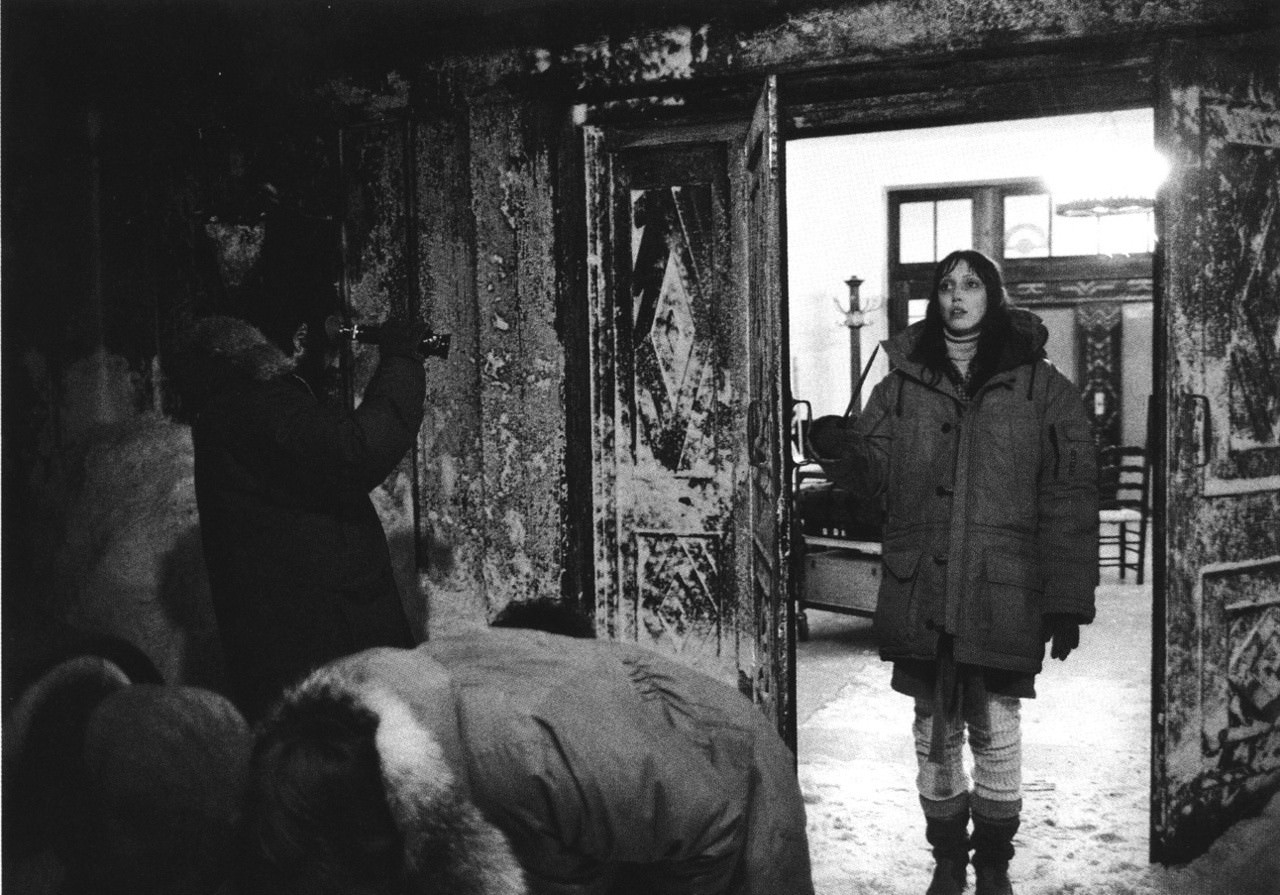 #27 Stanley Kubrick and Shelley Duvall on set.