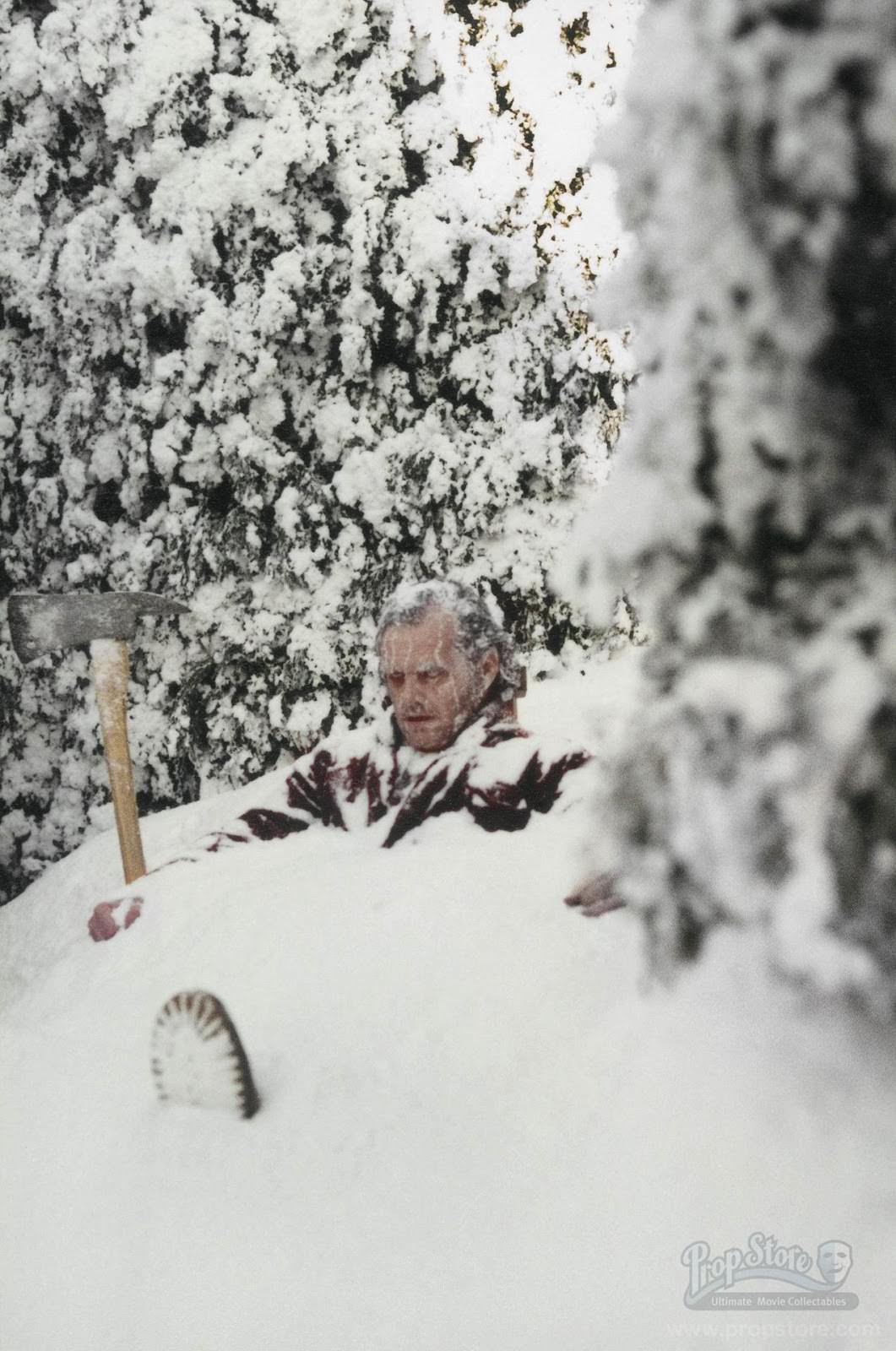 #45 Jack Nicholson posing for his final moment frozen in the snow.
