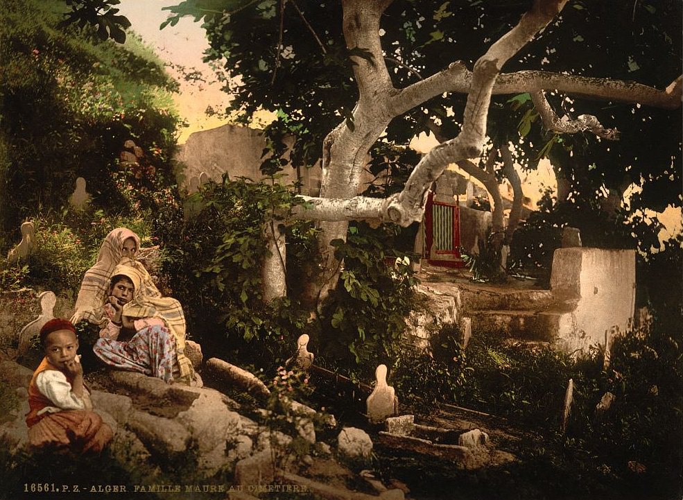 #60 Moorish family in the cemetery, Algiers, Algeria