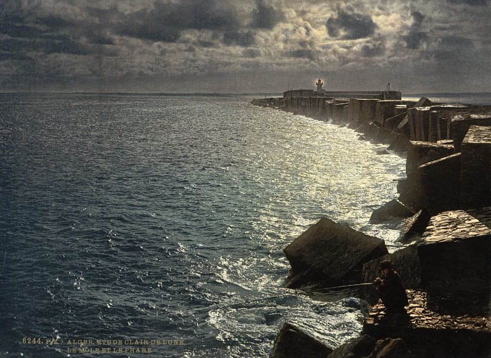 #10 Moonlight view, with lighthouse, Algiers, Algeria