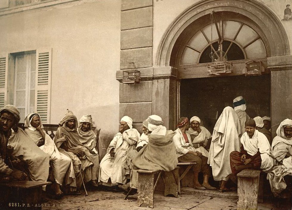 #5 Arabs at a cafe, Algiers, Algeria