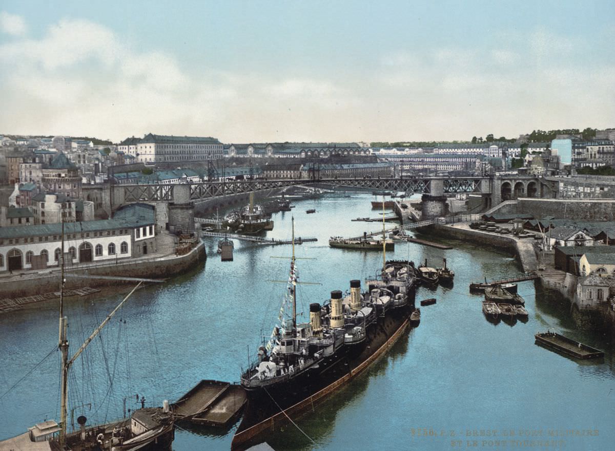#19 The Port Militaire and swing bridge, Brest.