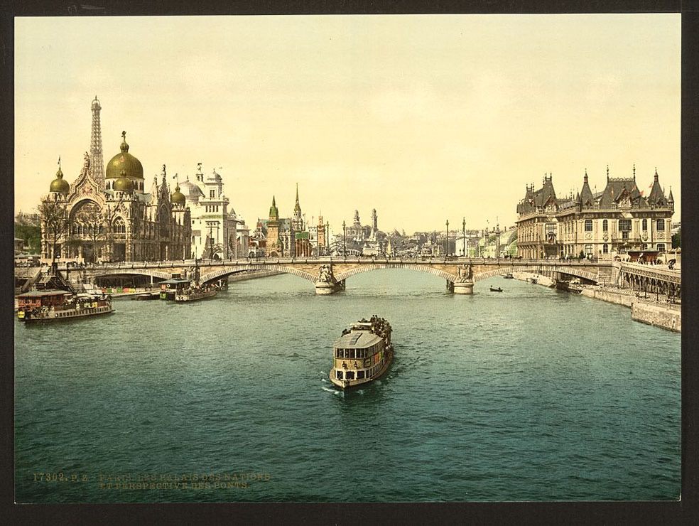 #37 The Pavilions of the Nations and persepective of the bridges, Exposition universelle internationale de 1900, Paris, France.
