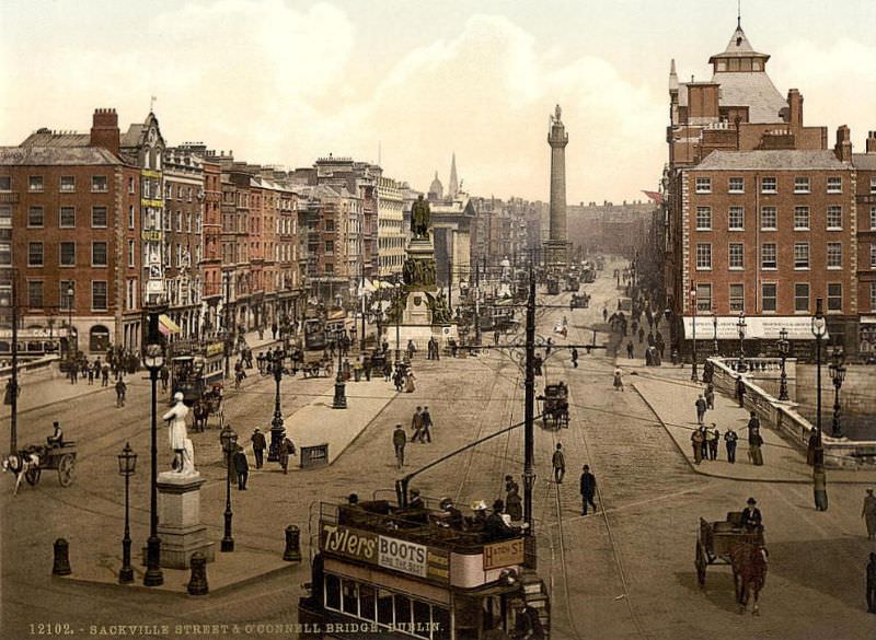 #14 County Dublin. Sackville Street and O’Connell Bridge, Dublin