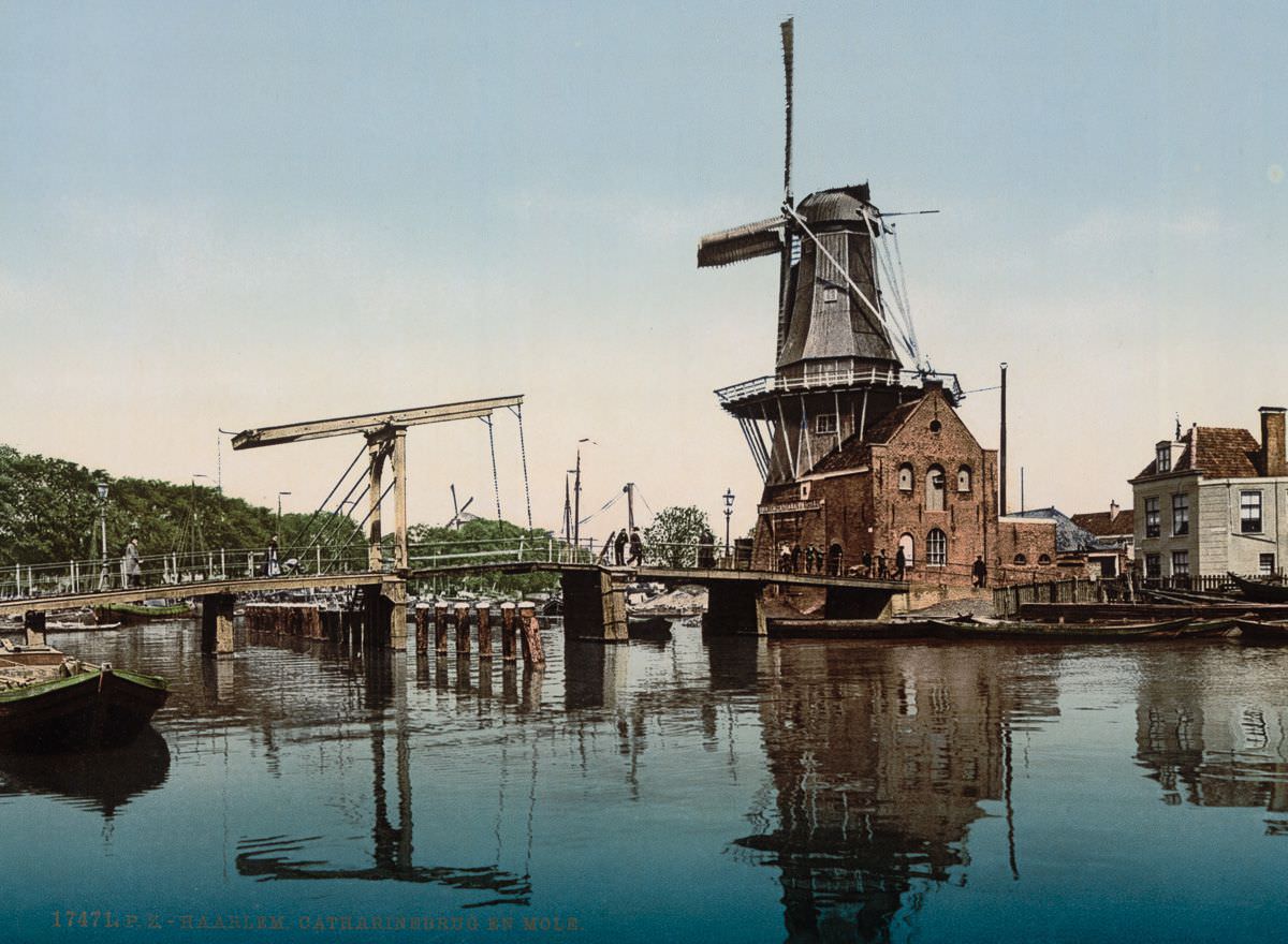 #12 Catharine Bridge and windmill, Haarlem.