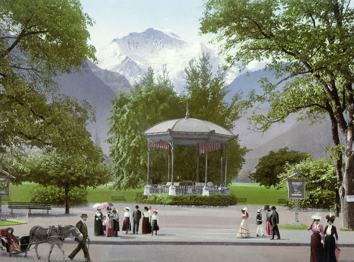 #30 Staubbach Falls and the mountain Jungfrau.