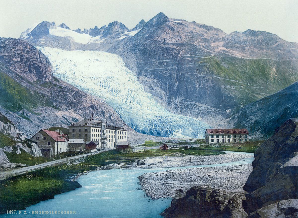 #7 The Rhone Glacier and Glacier Hotel, Valais.