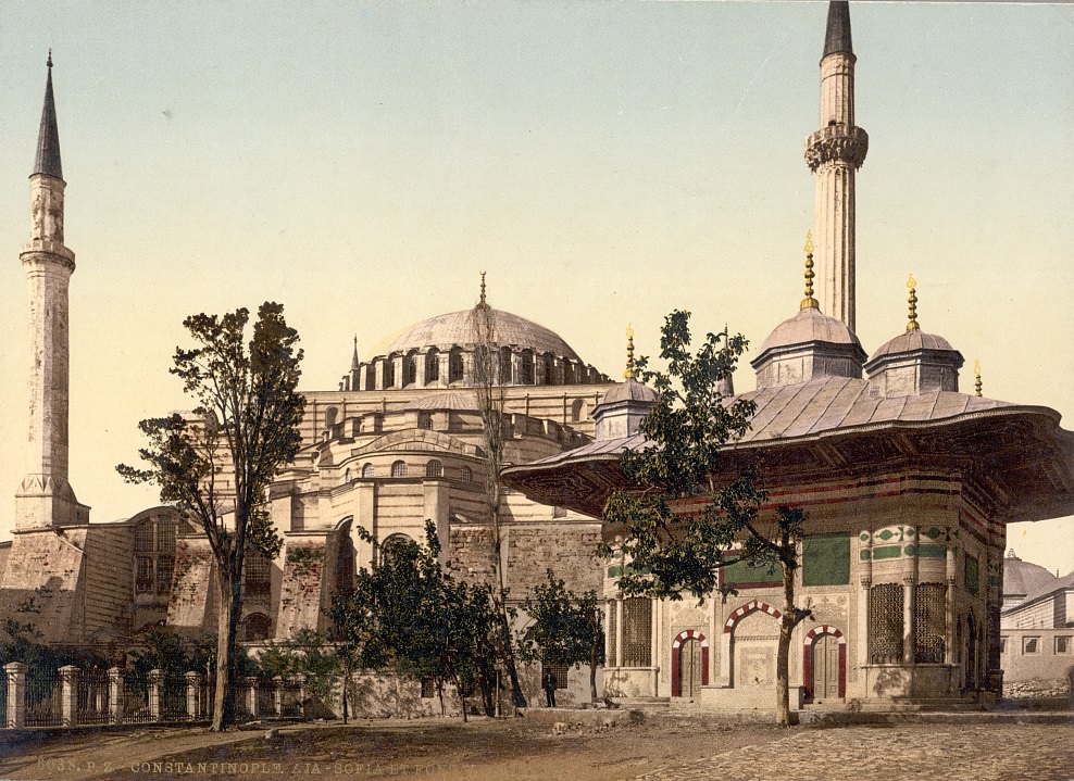 #39 Mosque of St. Sophia and Ahmed III fountain, Constantinople, Turkey