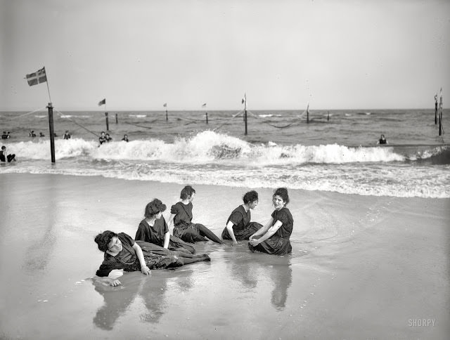 #51 Bathing girls on the Atlantic City Beach, 1905
