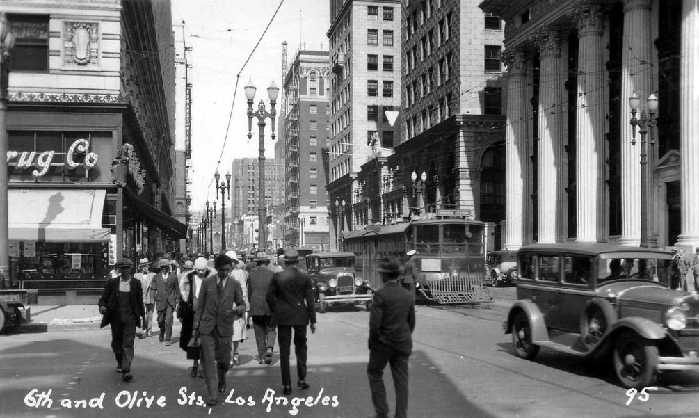 #4 Crowds at Broadway and 7th Street, Los Angeles, CA, 1930
