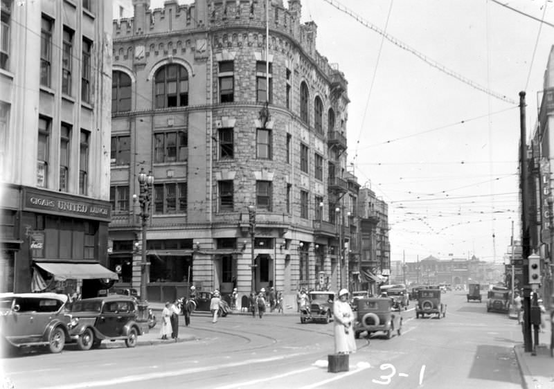 #37 Looking east on 1st Street from Broadway, 1934