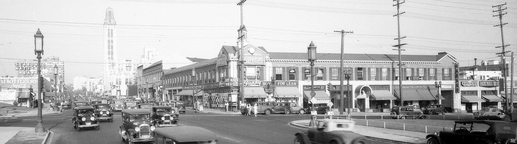 #38 Looking east on Wilshire Boulevard at Vermont Avenue, 1934