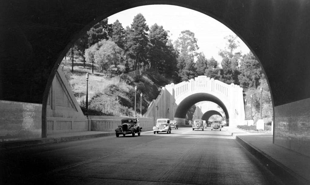 #7 Looking northeast on Figueroa from tunnel no. 1, 1935