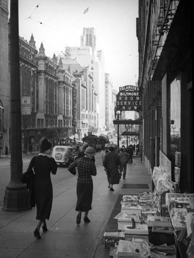 #56 Looking east on 5th Street across Olive, 1938