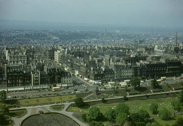 #36 View north from the castle, Edinburgh, circa 1960