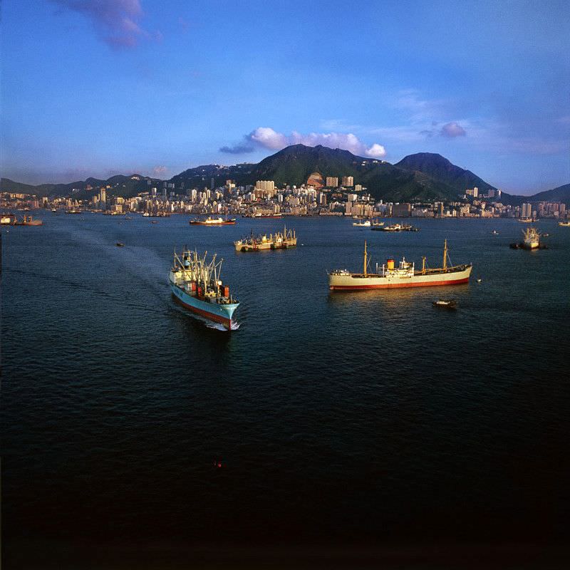 #39 HK Island with Maersk cargo ship, 1973