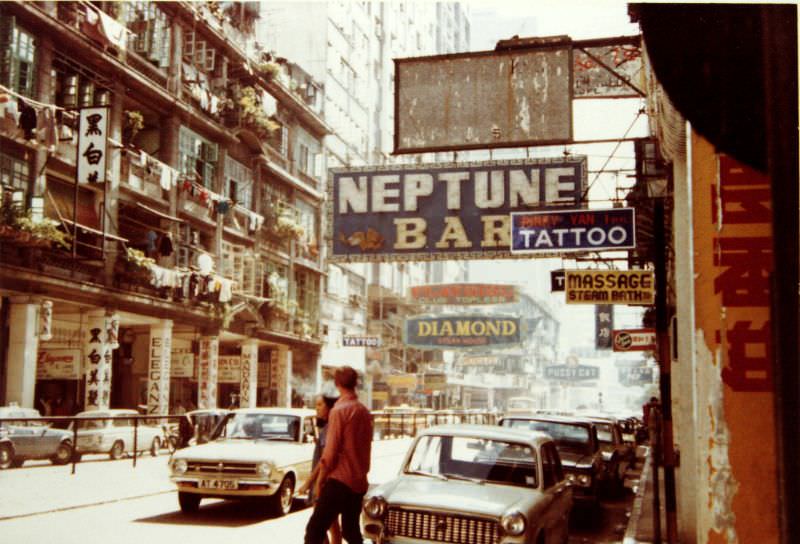 #65 Neptune bar on Lockhart Road near Luard, Wanchai, Hong Kong, July 1972