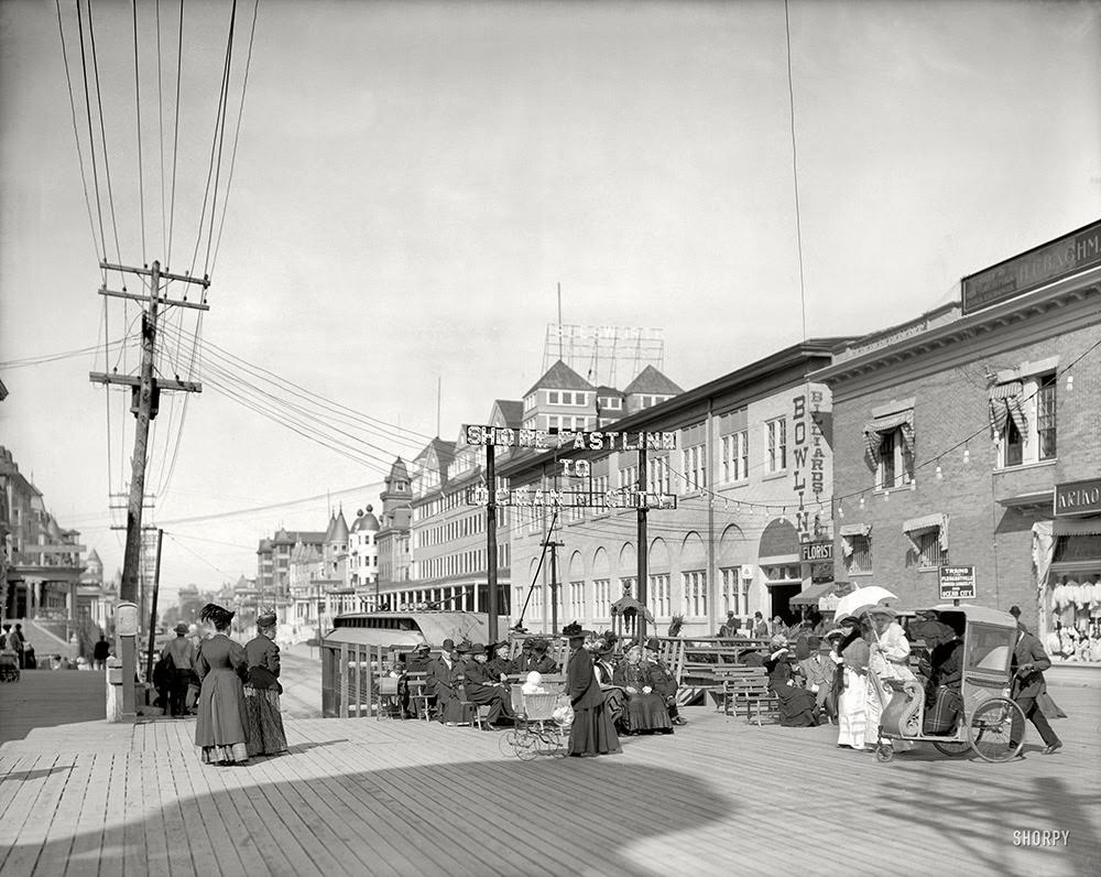 #23 Atlantic City circa 1908. Virginia Avenue from the Boardwalk.