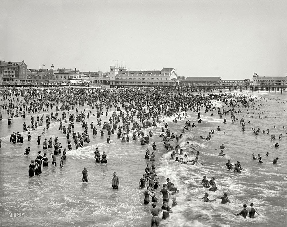 #13 The Jersey Shore circa 1904. Steeplechase Pier and bathers, Atlantic City.