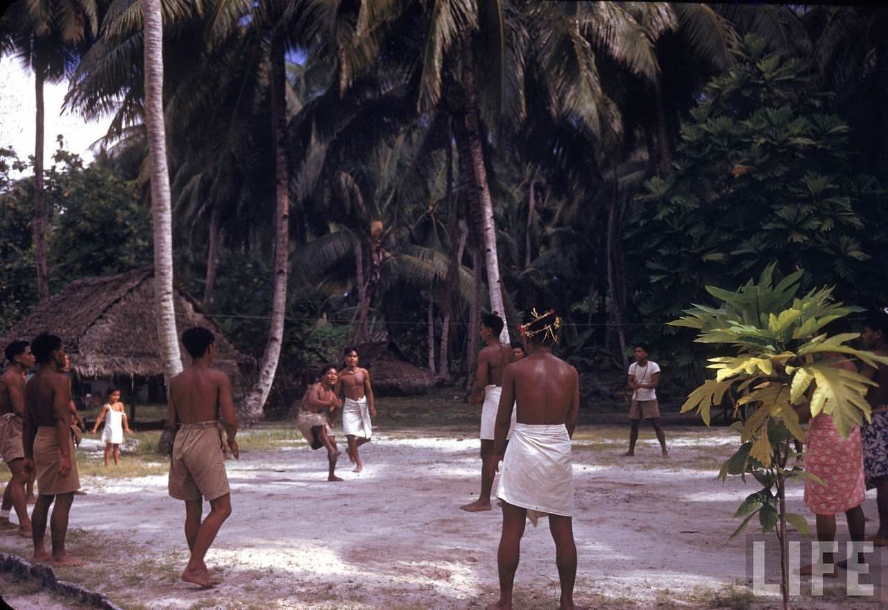 #18 Local native people playing a game during WWII.