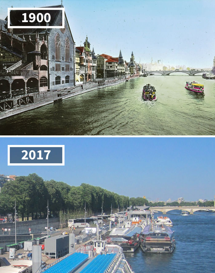 Seine From Pont De L’alma, Paris, France, 1900 – 2017