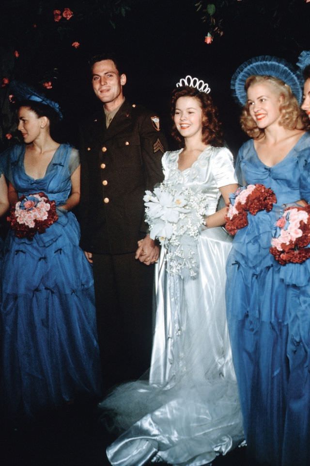 #6 Child actress Shirley Temple met Army Air Corps Sergeant John Agar when she was just 15 and married him in 1945 in a grand ceremony when she was 17