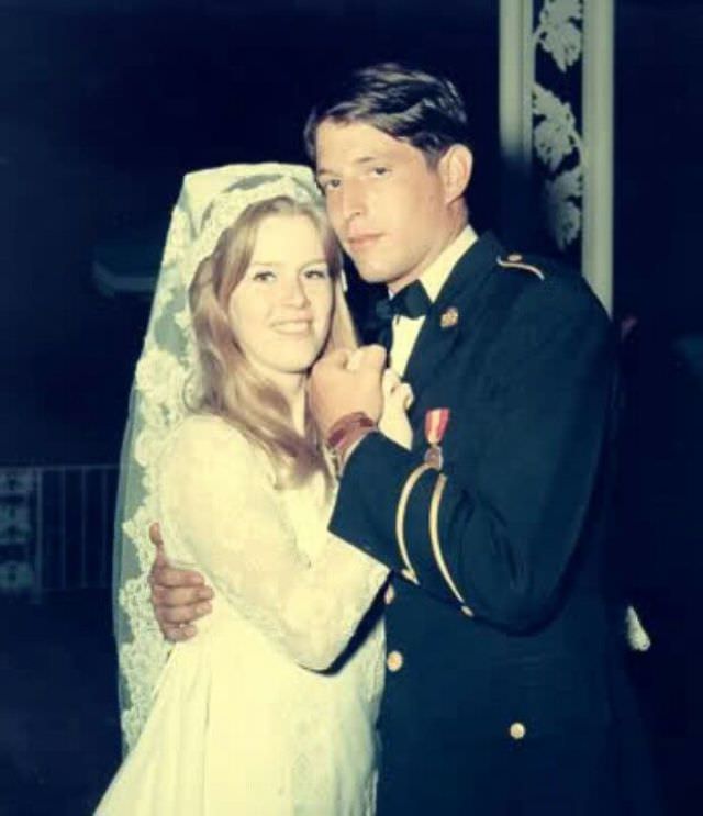 #24 Tipper and Al Gore on their wedding day, May 1975