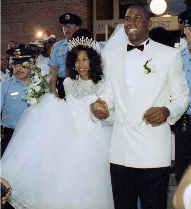 #37 Basketball legend and HIV/AIDS activist Magic Johnson wed Earlitha ‘Cookie’ Kelly at a small (by celebrity standards) wedding in Lansing, Michigan in 1991