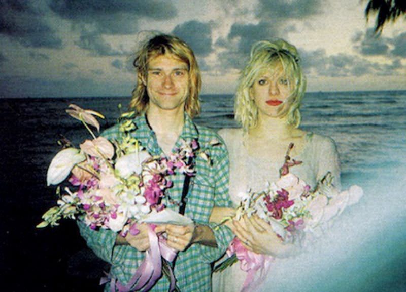 #38 Courtney Love and Kurt Cobain married in 1992 on a beach in Hawaii days after finding out she was pregnant with their daughter Frances Bean