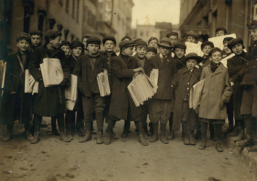 #18 Some of Newark’s small newsboys. Afternoon. Location: Newark, new jersey