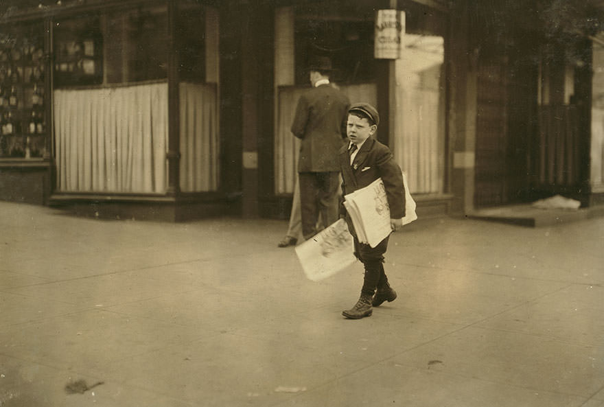 #74 Israel April, 9 yr. Old newsboy with no badge. Been selling for several years. I found him selling after midnight april 17th and 18th. Quite a pugnacious little chap. He and his brother are said to have a large clientele among ambassadors and senators. Location: Washington (d.c.)