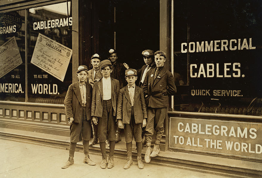 #81 Postal telegraph messengers, Indianapolis, (Indiana has no age limit for mes’grs.) Location: Indianapolis, Indiana