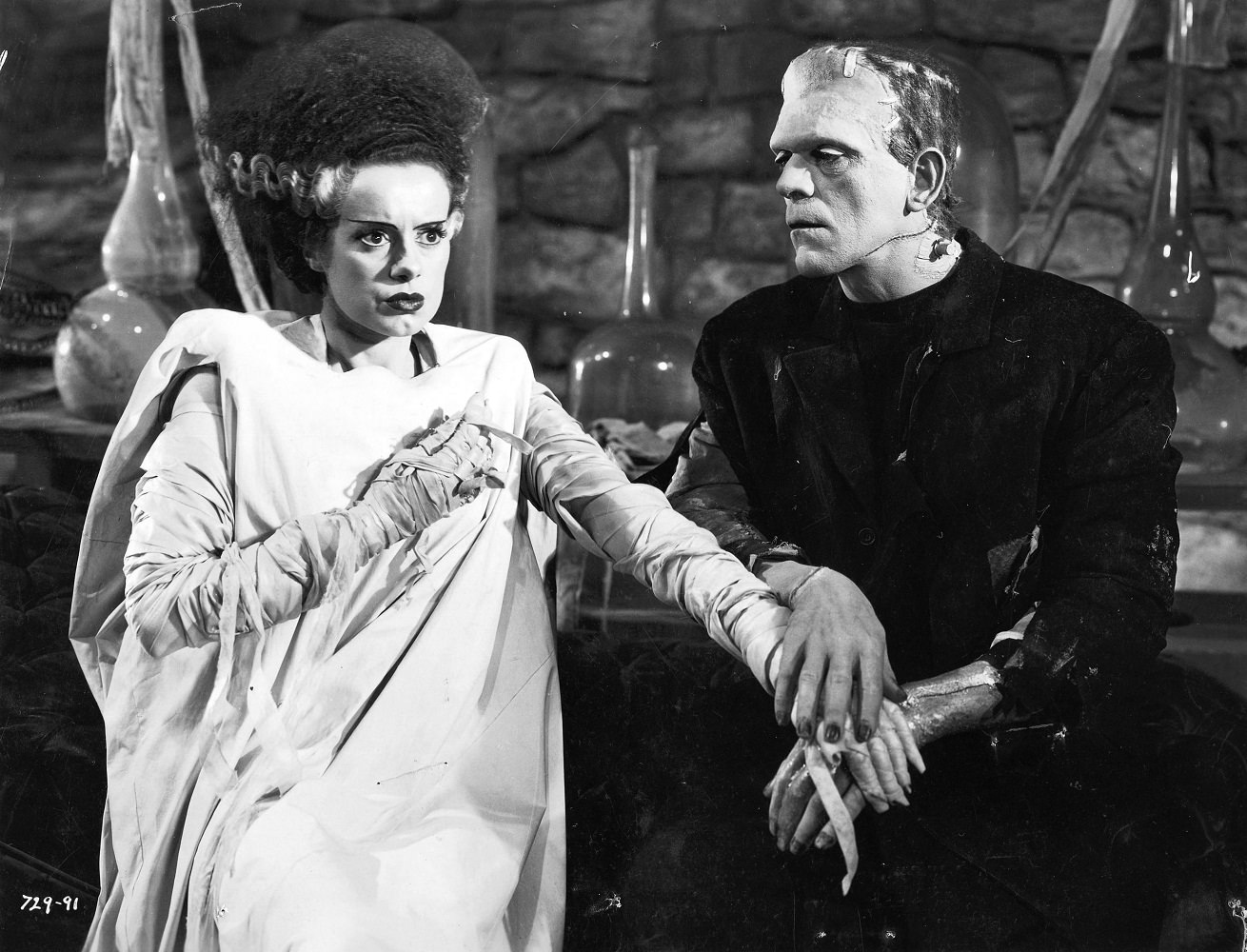 #20 Elsa Lanchester and Boris Karloff in The bride of Frankenstein , 1935