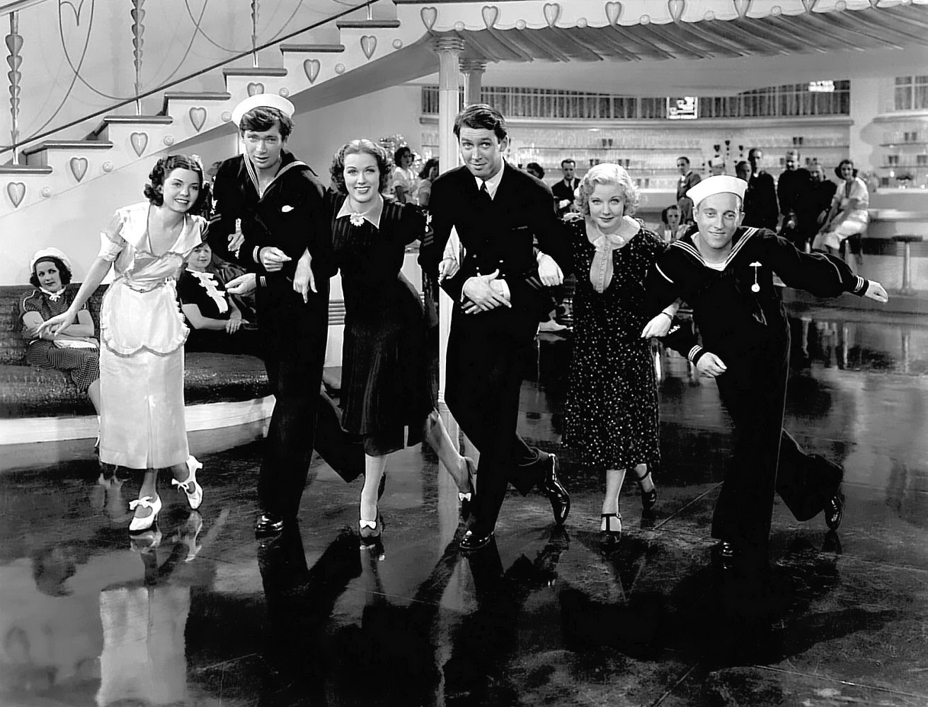 #39 Frances Langford, Buddy Ebsen, Eleanor Powell, James Stewart, Una Merkel and Sid Silvers in Born to dance, 1936