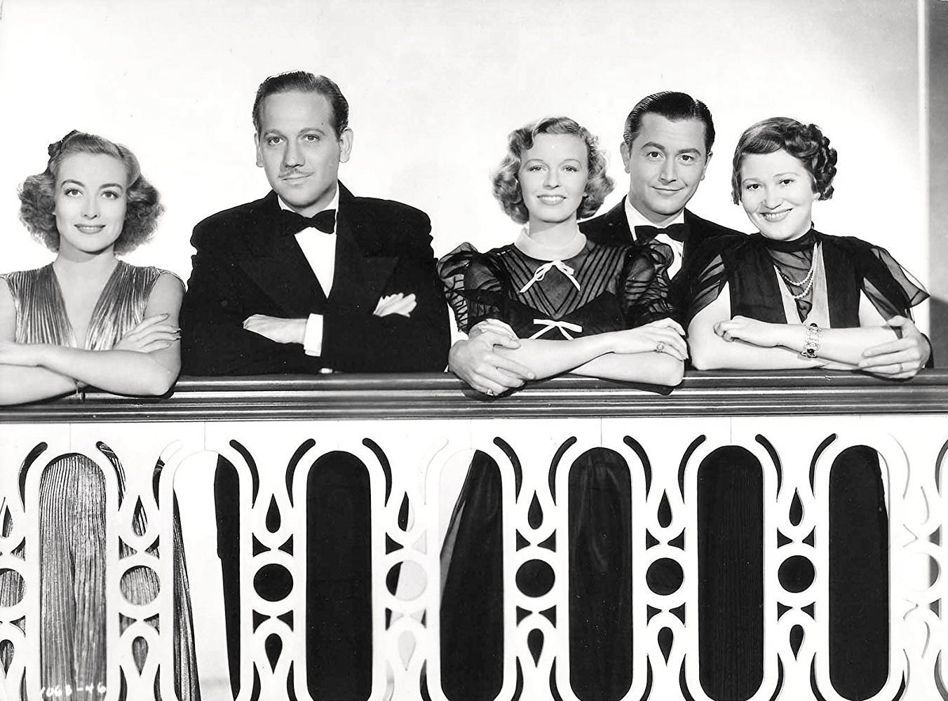 #48 Joan Crawford, Melvyn Douglas, Margaret Sullavan, Robert Young and Fay Bainter in The shining hour, 1938