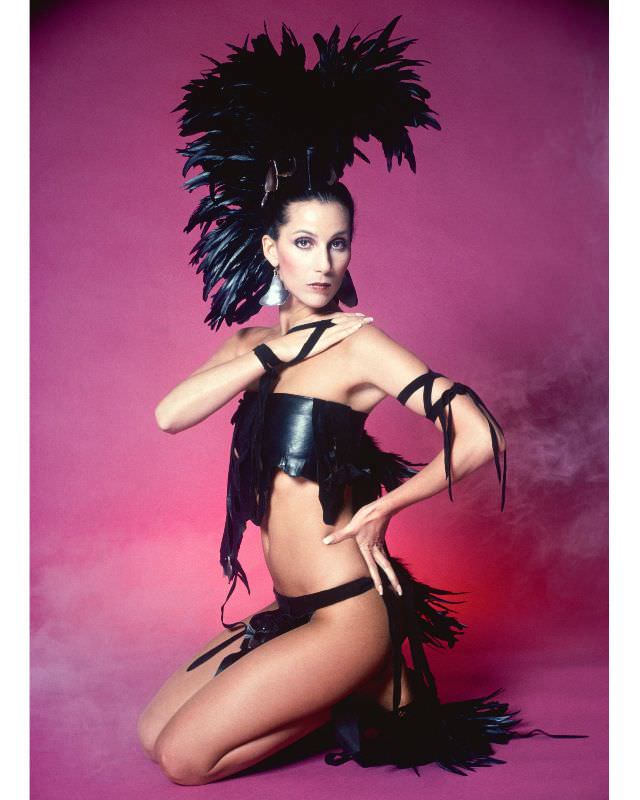 #52 Cher poses for a Fashion Session in a Bob Mackie Creation in Los Angeles, California, 1978