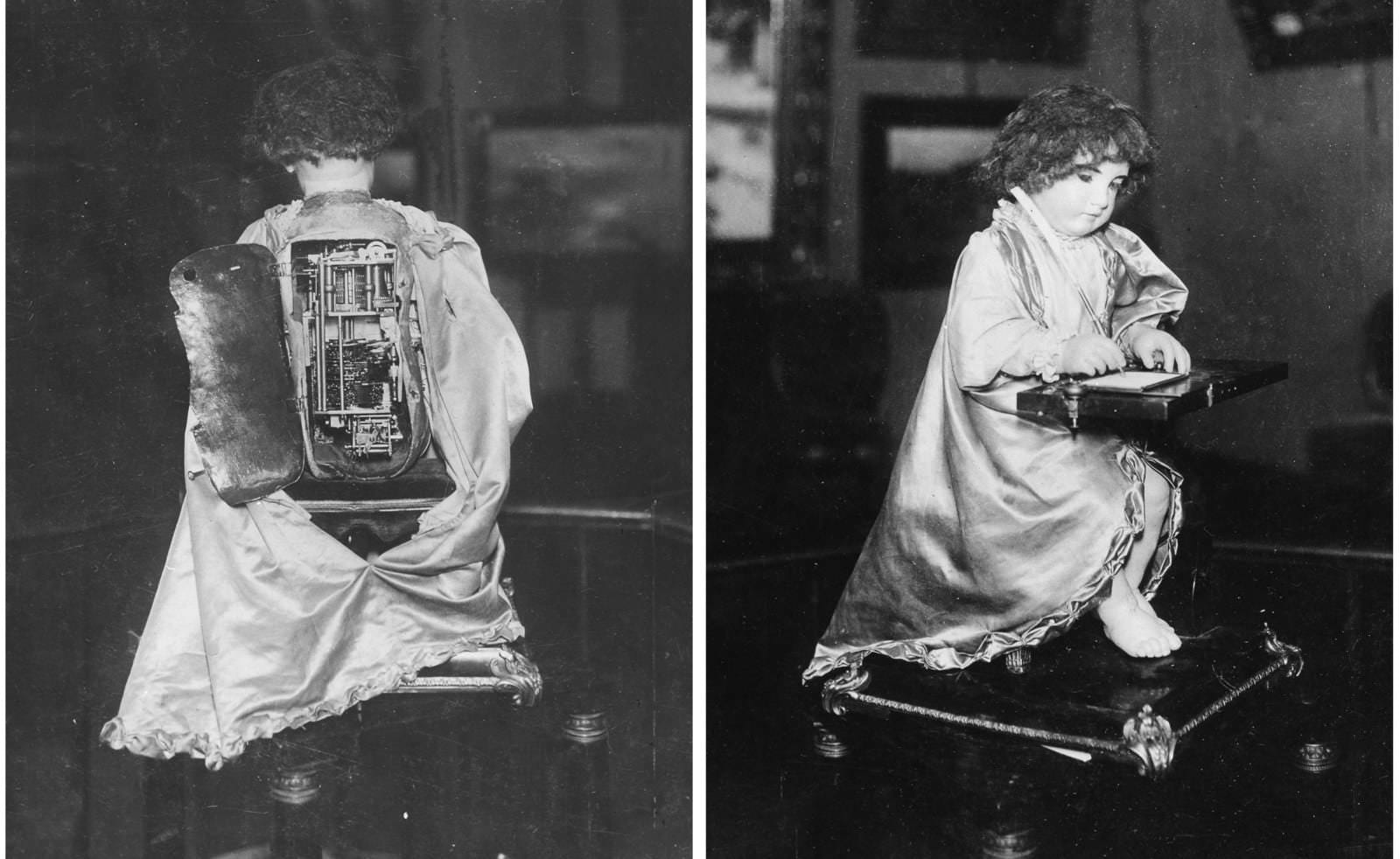 A young girl brought to life by French inventors in the 18th century