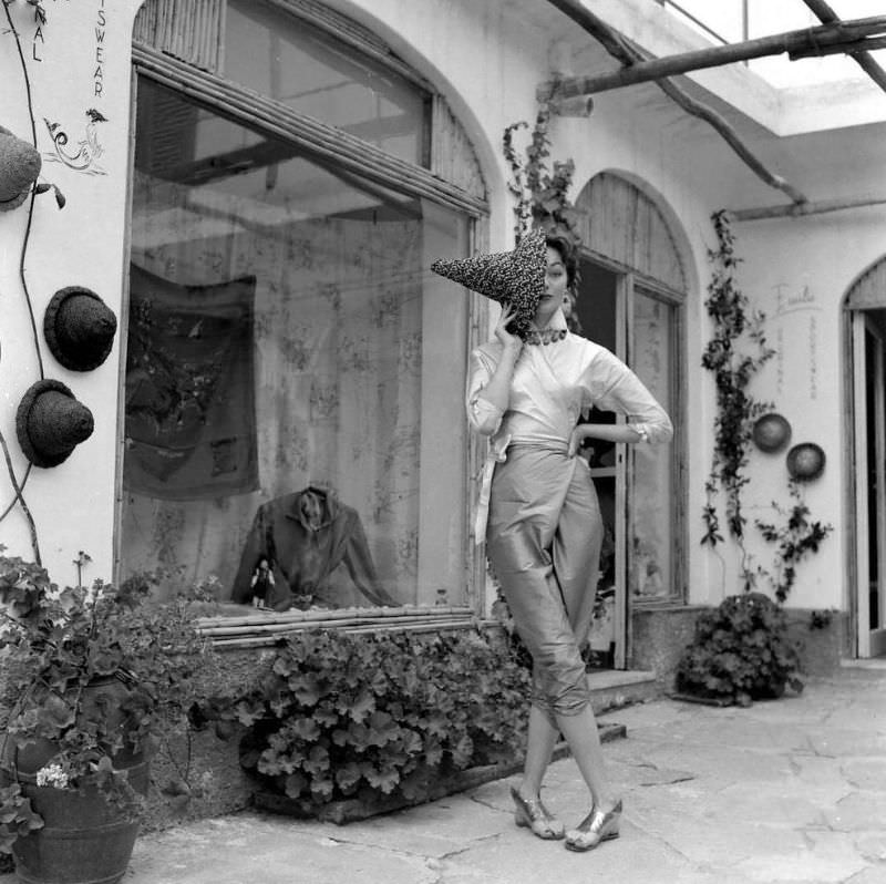 #28 Ivy Nicholson in design by Emilio Pucci, Capri, 1954