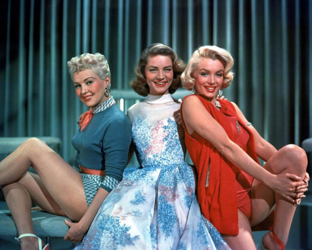 #4 Lauren Bacall with Betty Grable and Marilyn Monroe in “How to Marry a Millionaire” (1953)