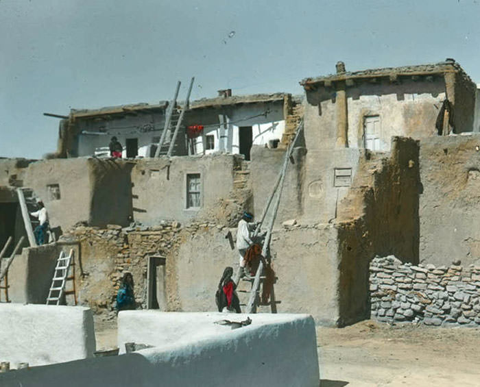 #51 Acoma Pueblo. New Mexico. Early 1900s. Photo By Chicago Transparency Company